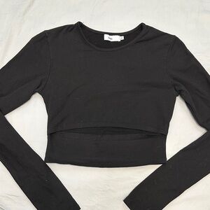 Hollister Black Long Sleeve Crop Top